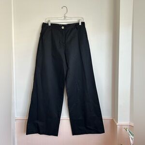 NWOT Johnny Was Pete & Greta Black Nylon Wide Leg Pants Capsule Classic Preppy